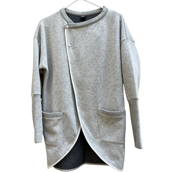 Mountain Hardwear x Cole Haan Oatmeal Wrap Sweater Wool Blend Pockets Size Small - Picture 1 of 7